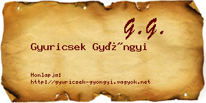 Gyuricsek Gyöngyi névjegykártya