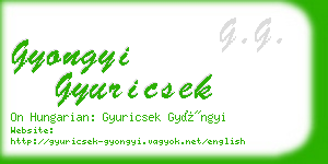 gyongyi gyuricsek business card